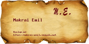 Makrai Emil névjegykártya